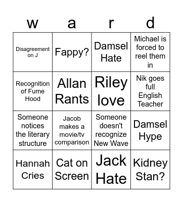 BBBC ARC ECLIPSE Bingo Card