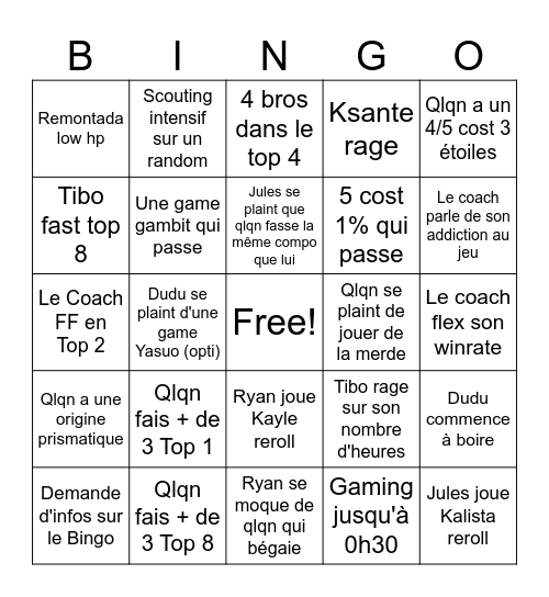 TFT Night Bingo Card