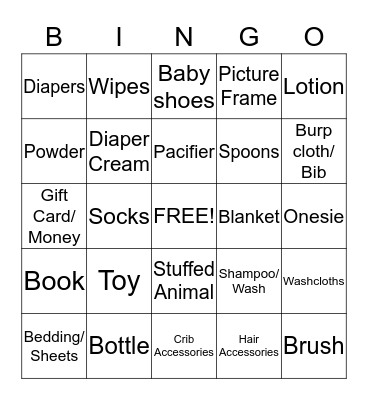 Casey's Baby Shower Bingo! Bingo Card