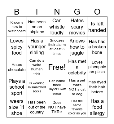 Get-to-Know-You Bingo Card
