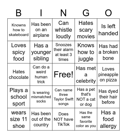 Get-to-Know-You Bingo Card
