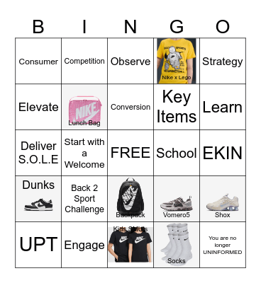 Back 2 Sport Virtual Huddle Bingo Card