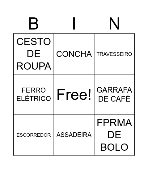 BINGO: CHÁ DE PANELA DA BRENDA Bingo Card