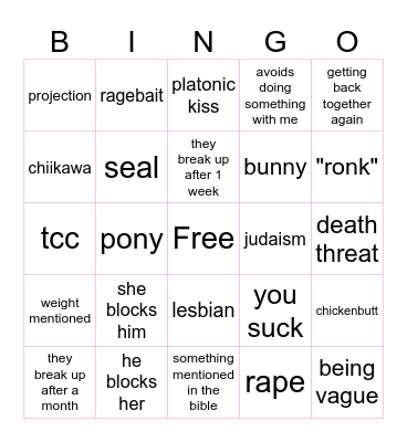 HAWK TUAH BOARD 2.0 Bingo Card