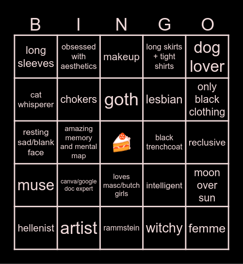 𓏵    ﹒    naomi bingo   ◟     𖦹 Bingo Card
