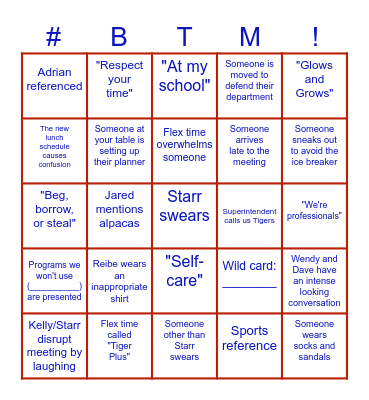 Back to School Bingo Card