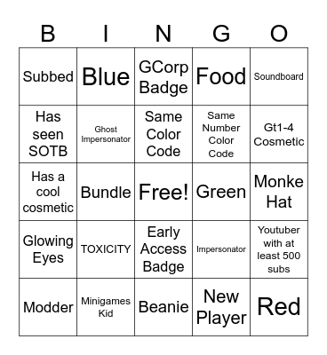 Gtag Bingo Card