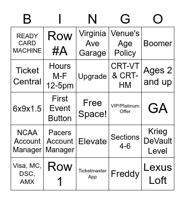 Box Office Bingo Card