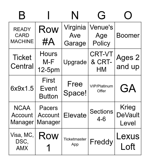 Box Office Bingo Card