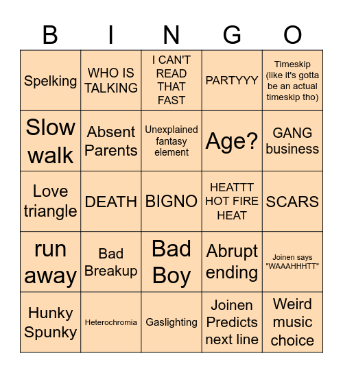Gacha Bingo Card