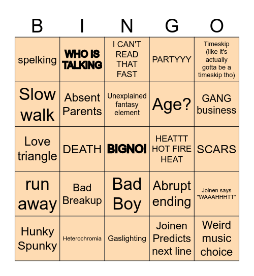 Gacha Videoo Bingo Card