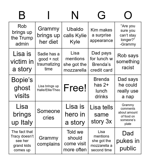 OHIO BINGO Card