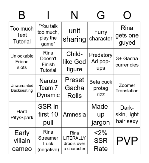 Augacha year 2 bingo!!! Bingo Card