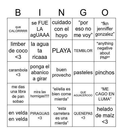 bori-bingo Card