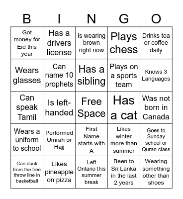 Bingo Card