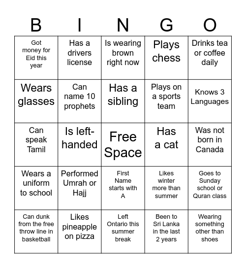 Bingo Card
