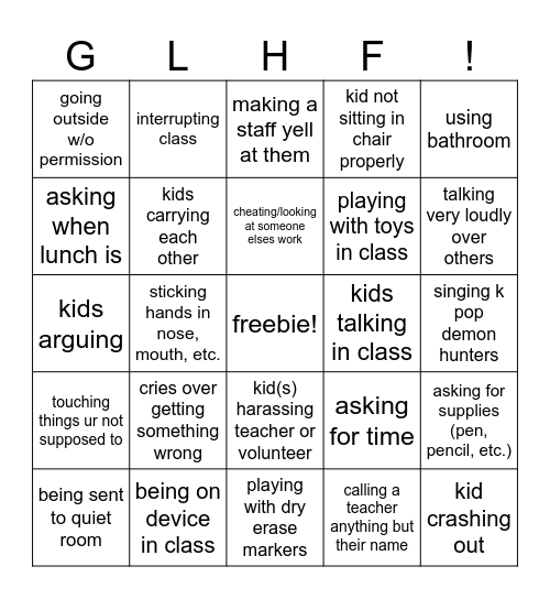 *}||\][{}\&*#@)$&)$@#!))!))))!@#)(&!# Bingo Card