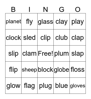 L blend Bingo Card