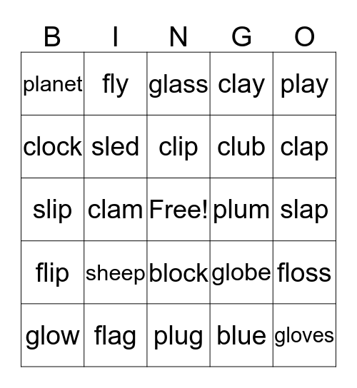 L blend Bingo Card