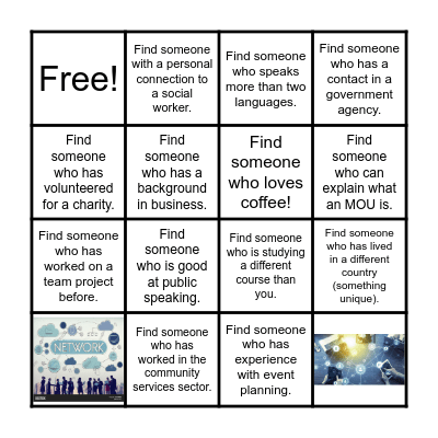 Networking BINGO Card