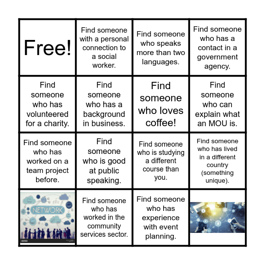 Networking BINGO Card