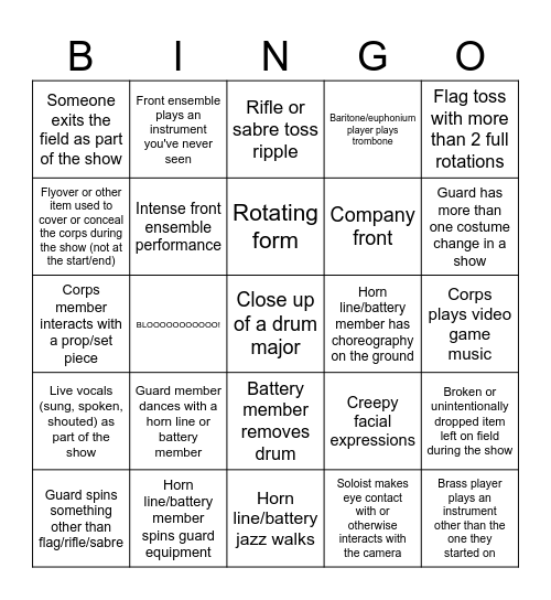 DCI Watch Party Bingo 2025 Bingo Card