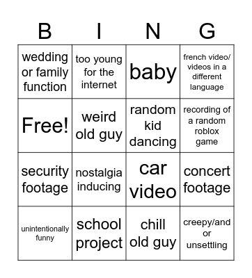 little to no view youtube Bingo Card