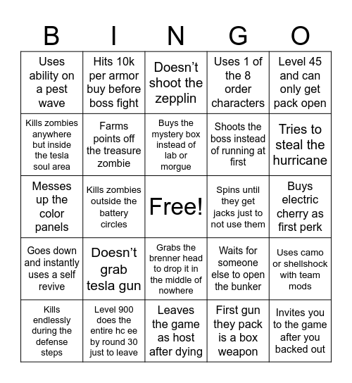 Final Reich Bingo Card Bingo Card