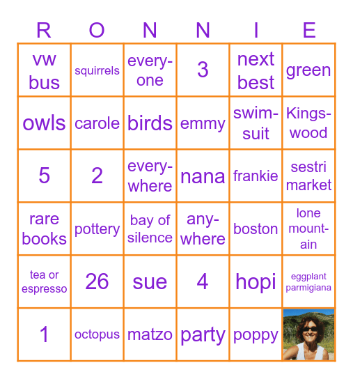 Ronningo Bingo Card