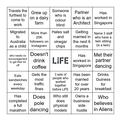 MINGLE BINGO Card