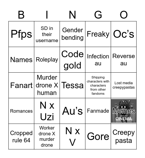 Murder drones bingo Card