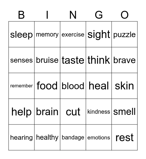 Superheroes Bingo Card