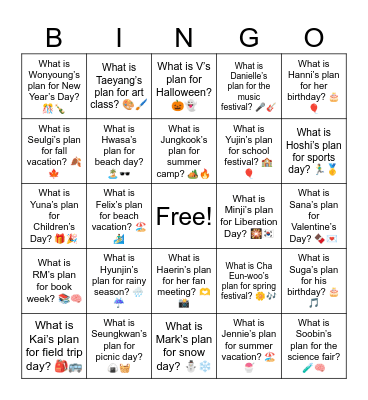 B17 L7 What is IU’s plan for winter break? ❄️☃️ Bingo Card