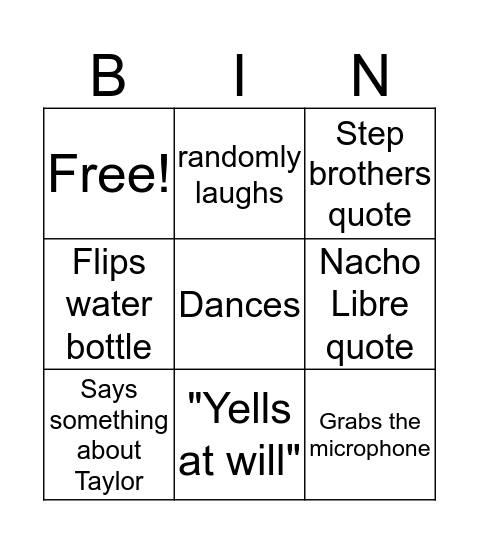 Logan Scott Bingo Card