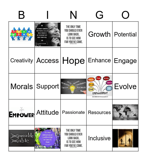 Empowerment bingo Card