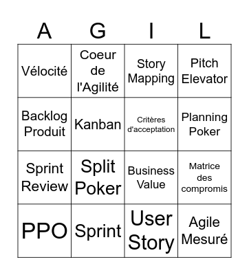 Agilité Bingo Card