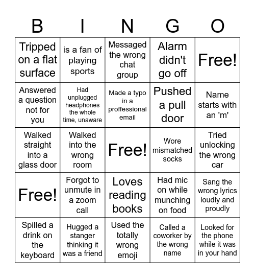Blooper Bingo! Bingo Card