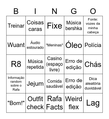 Windoh Bingoh Bingo Card