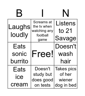 Kenna Bingo Card