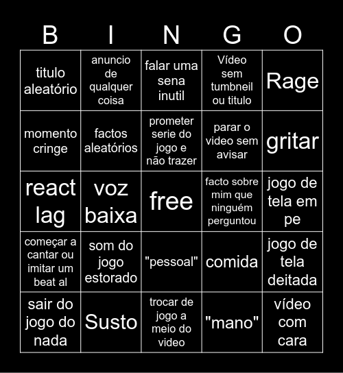 Tiago bingo Card