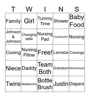 Susan's Baby Shower Bingo! Bingo Card