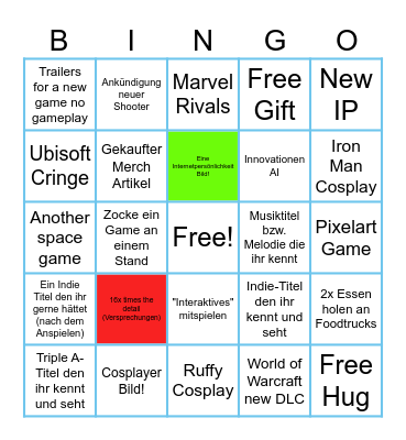 GAMESCOM 2025 Bingo Card
