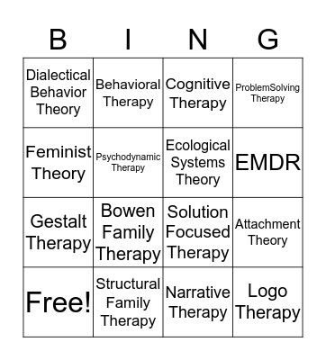 Theory Bingo Card