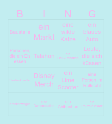 dio & palomas bingo :) Bingo Card