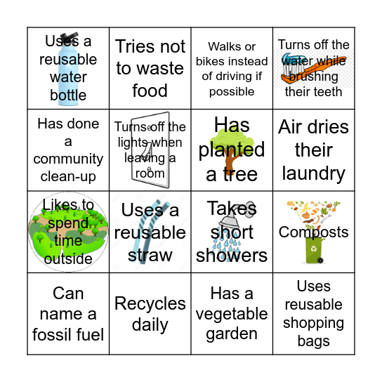 GREEN BINGO Card