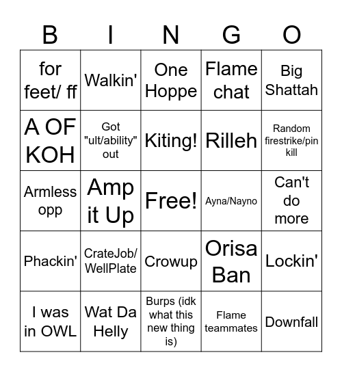 LhCloudy27 Stream Bingo Card