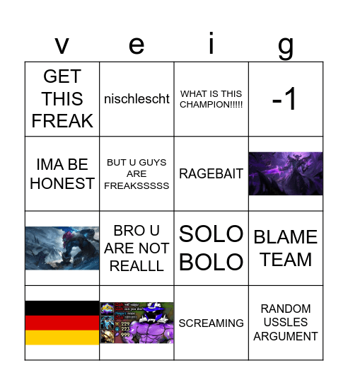 the tiny master of jewery bingo Card
