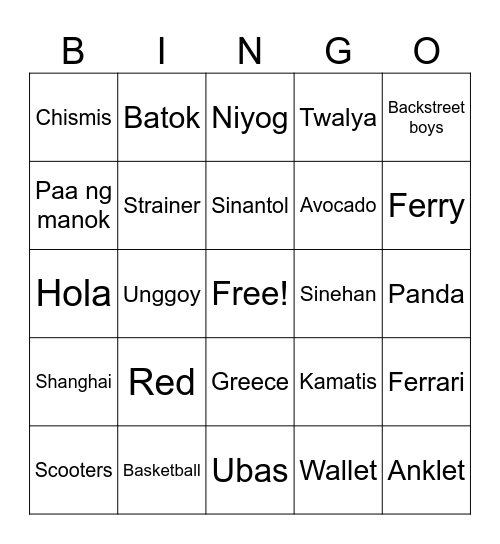 Reyn Bingo Card