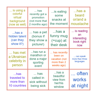 Savvy Corporate BINGO!!! Bingo Card