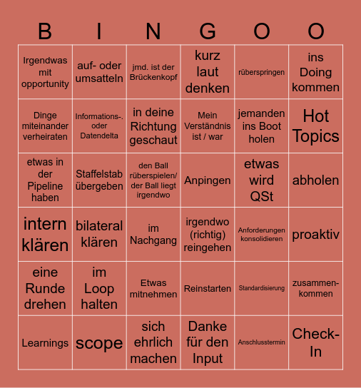 Consultant Bullshit Bingo Card